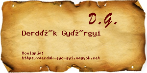 Derdák Györgyi névjegykártya